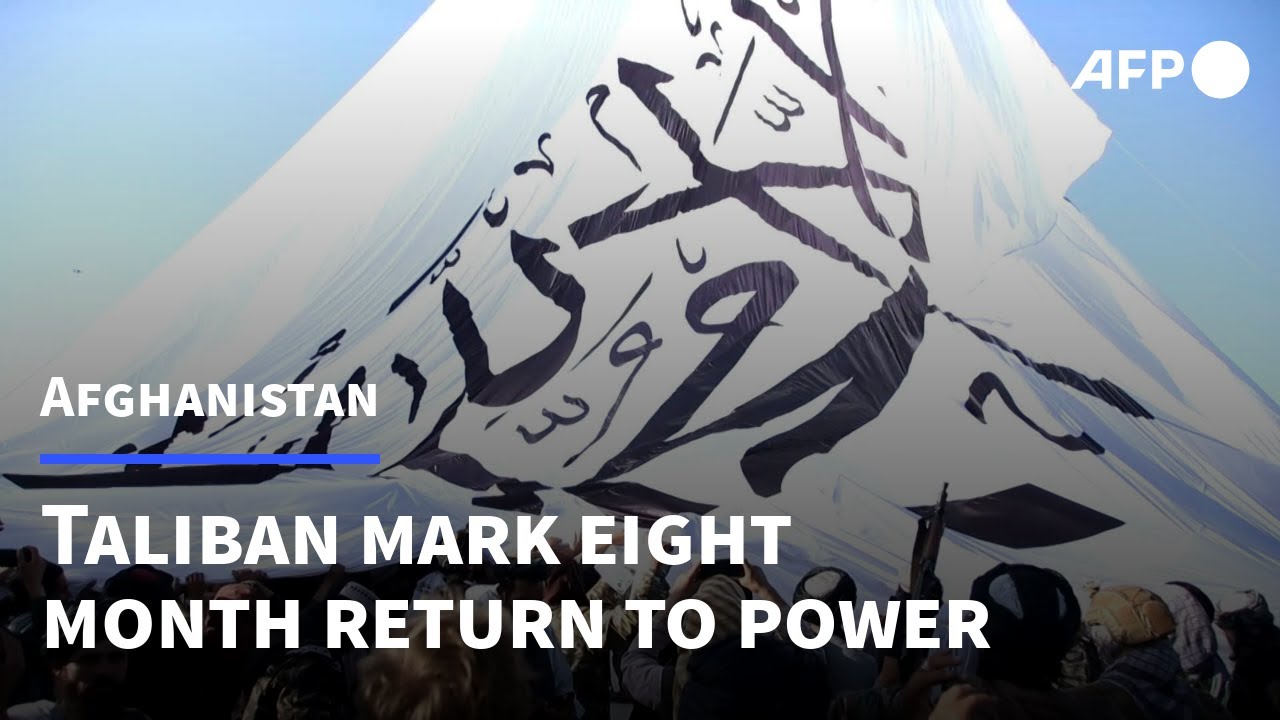 Taliban hoist giant flag in Afghan capital, eight months after return | AFP