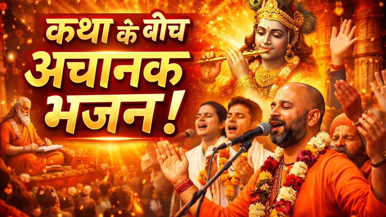 जब कथा रोककर शिष्यों ने शुरू किया भजन, सब रह गए स्तब्ध! #sanatandharma #shortsfeed #bhagwatkatha 