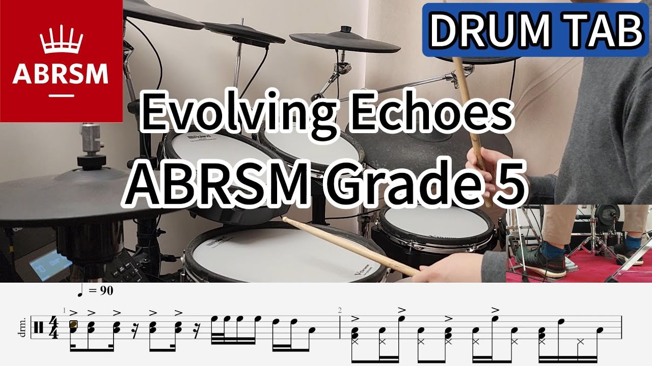 Evolving Echoes - ABRSM Grade 5 C2 2024 Syllabus Drum Cover with Tab