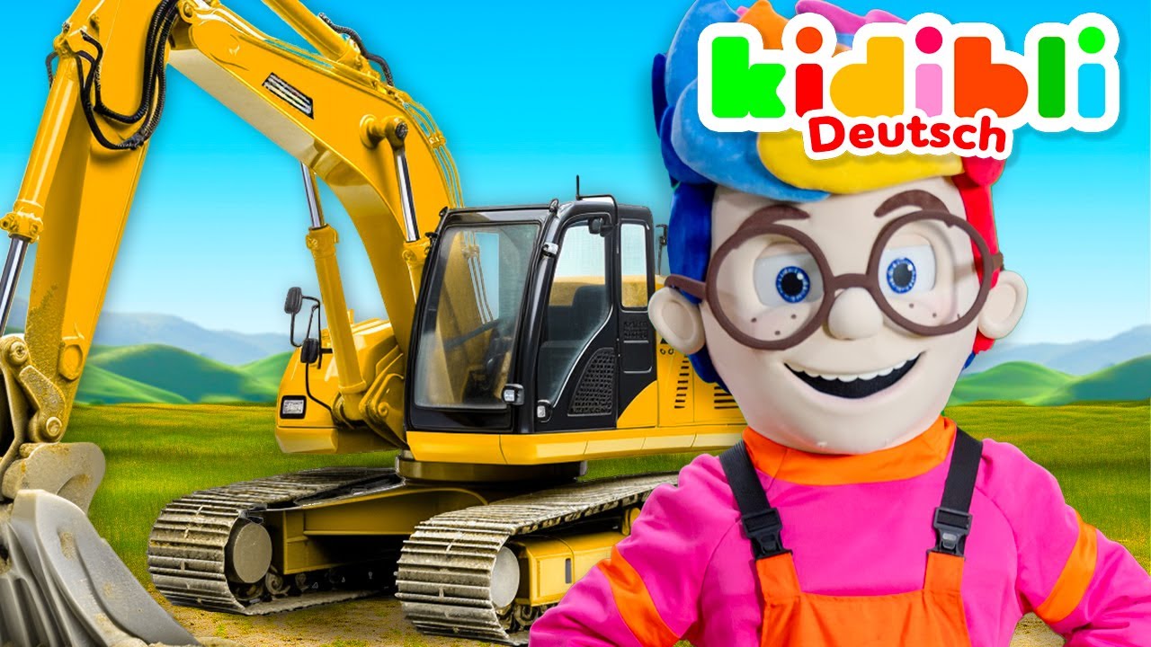 Die Kinder spielen mit echten Baggern | Die Kinder spielen! ⛑ Kidibli
