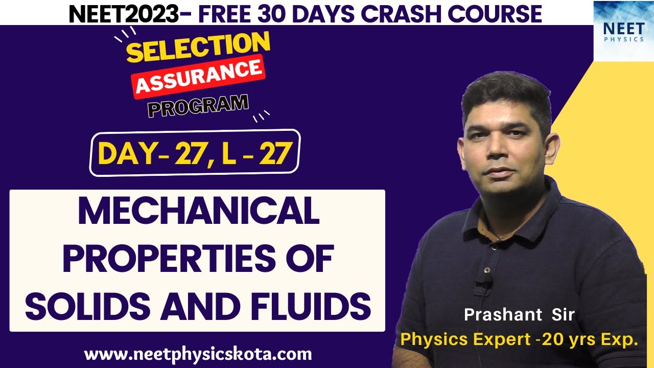Properties of Solid And Fluids  in ONE SHOT | NEET Crash Course | Class 11 Physics NCERT| NEET 2023