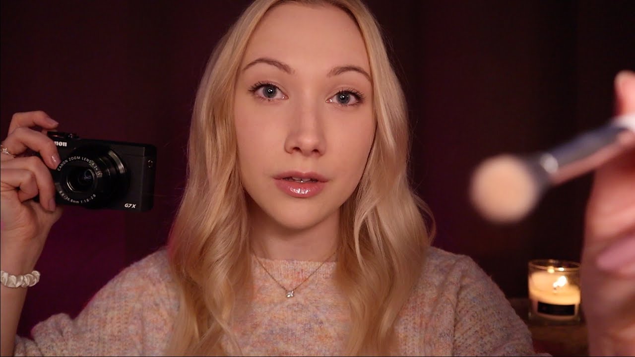 ASMR Doing Your Makeup & Photographing You (light triggers, personal attention)