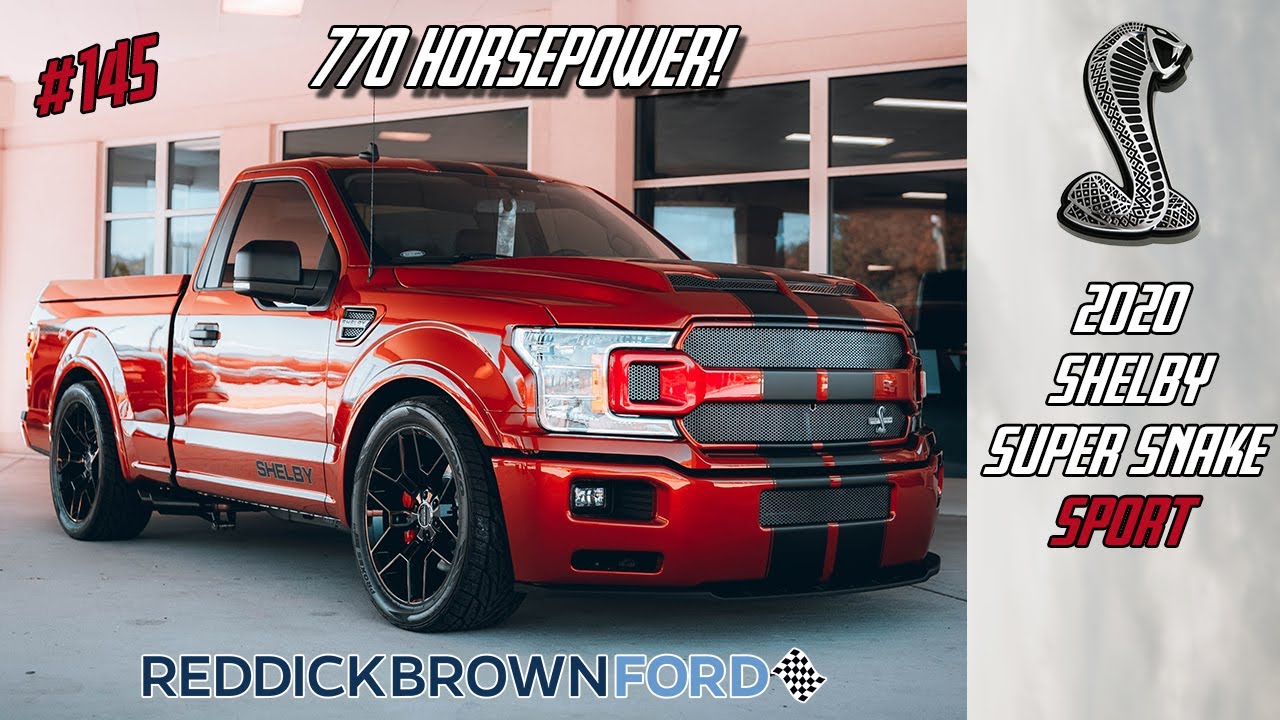 This F-150 does 0-60 in 3.4 seconds!  The 2020 Shelby Super Snake Sport with 770hp!