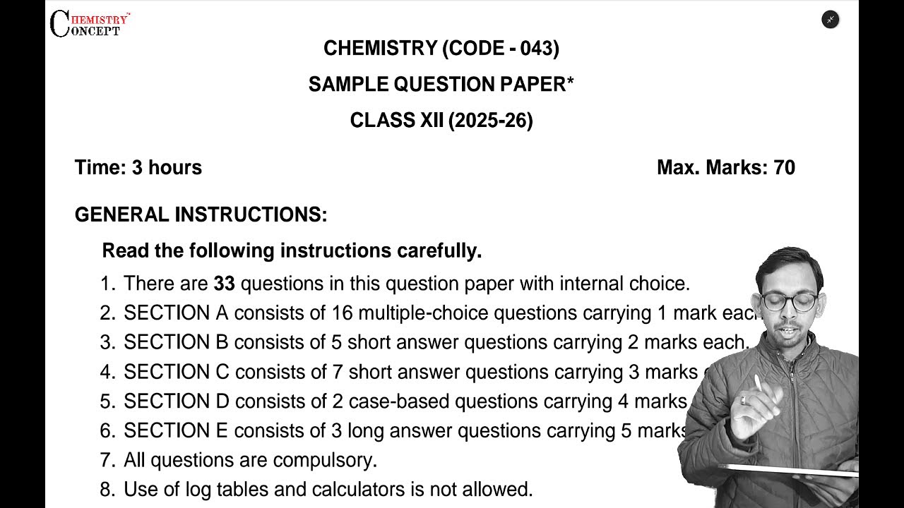 CBSE Class 12 Chemistry Sample Paper 2025-26 Solutions | #cbseboard #chemistry