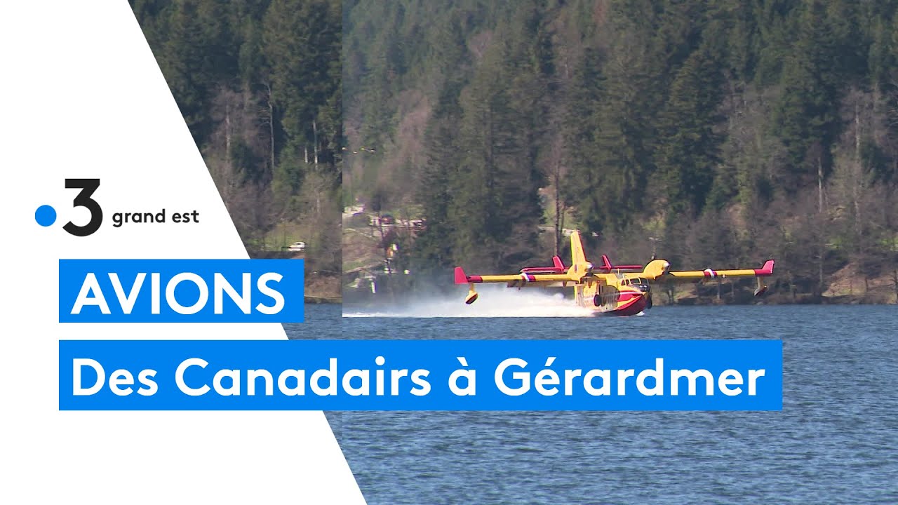 Lutte contre les incendies : des avions Canadair sur le lac de Gérardmer