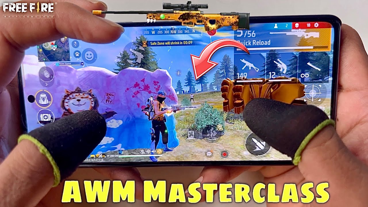 Handcam AWM Sniper Gameplay - Free Fire Battle Royal