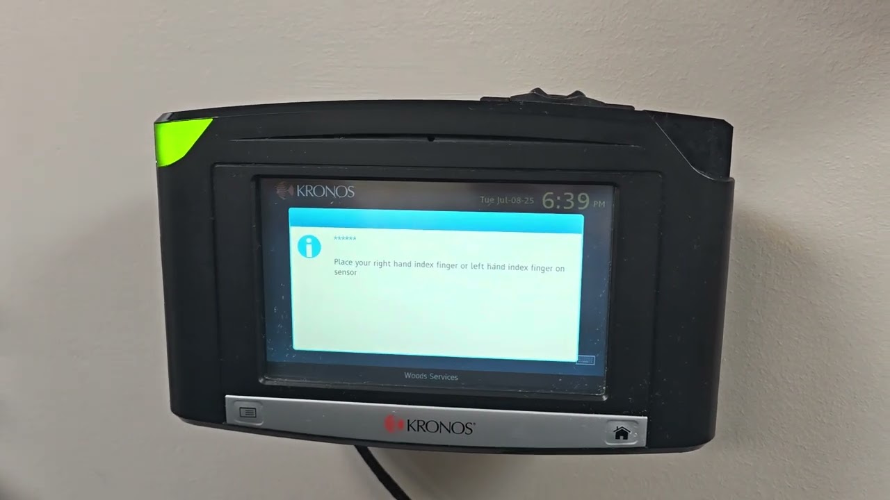 Kronos time clock Logging Out.