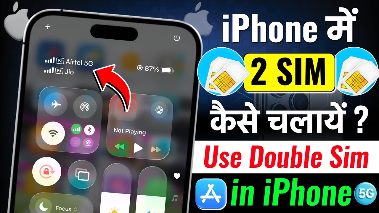 iPhone Me 2 Sim Kaise Chalaye | How To Use Double Sim in iPhone | How To Use Dual Sim in Any iPhone