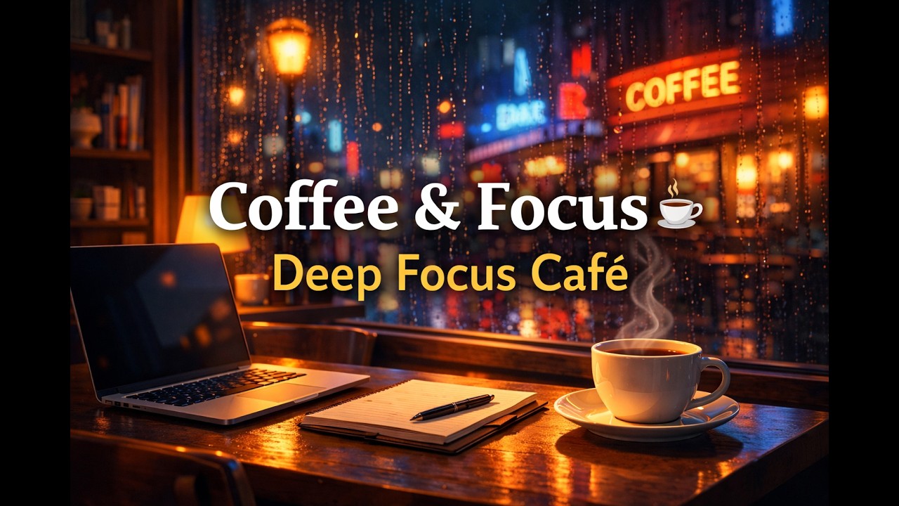 Deep Focus  Café☕ Rainy Coffee Shop Jazz for Study & Work/깊은 집중 카페 ☕ 비 오는 커피숍 재즈 | 공부와 작업을 위한 음악