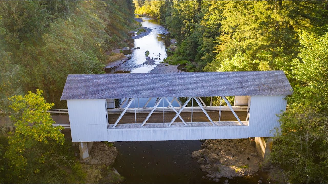 Oregon Covered Bridges from above:  Sweet Home area