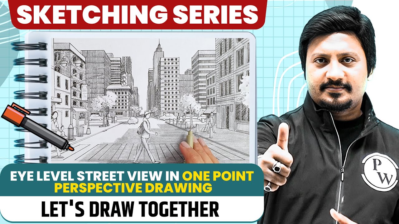 One Point Perspective Street Scene – Step-by-Step| NIFT, NID, UCEED, NATA, JEE Mains Paper-2, B.Arch