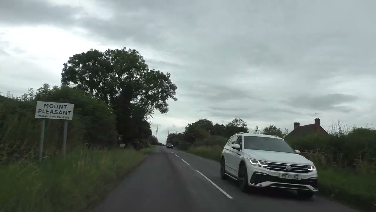 Driving From Broadway Through Childswickham To Hinton Cross, Evesham, Worcestershire, England