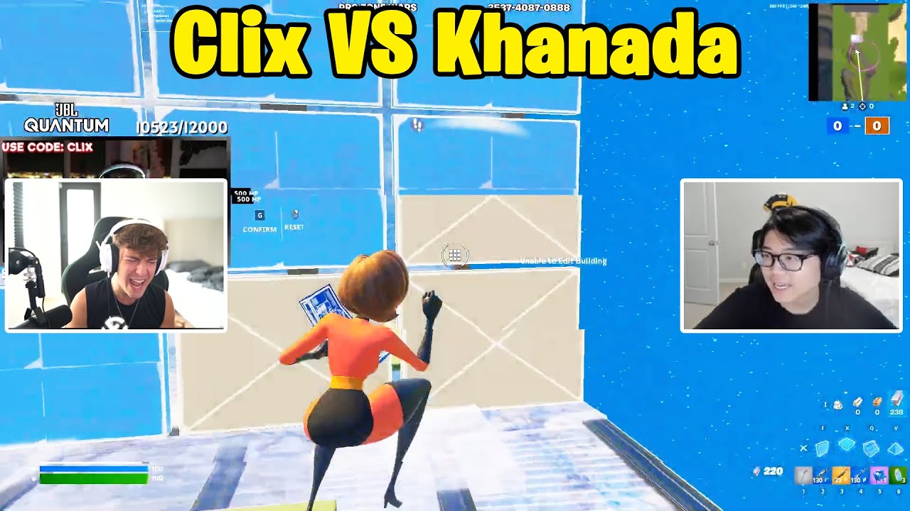 Clix VS Khanada 1v1 TOXIC Fights!