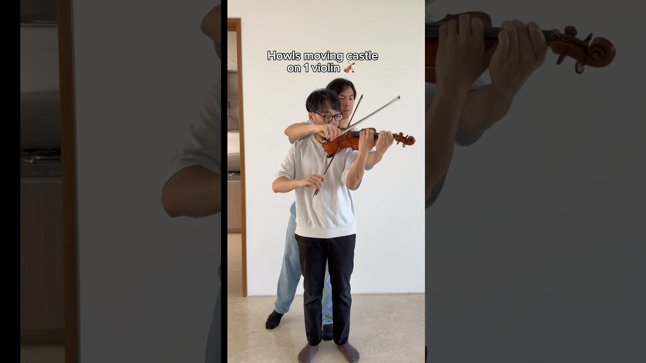 Howls moving castle on 1 violin 🎻