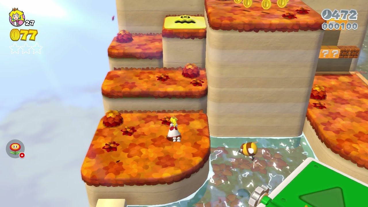 World 3-7 Switchboard Falls🐾Stingby Stamp & All Green Stars🐾Super Mario 3D World ✹Switch✹ #aqy