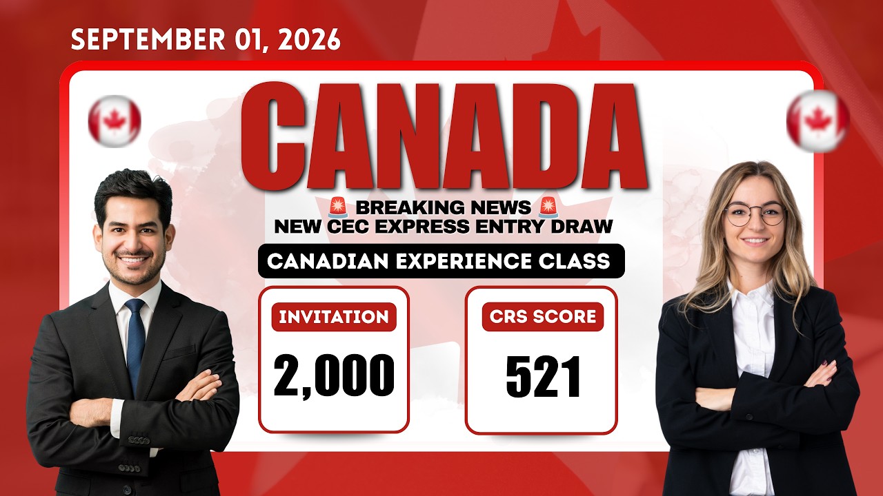 Canada's Latest Express Entry Draw Drops CRS to 521 | 2,000 CEC Candidates Get ITAs