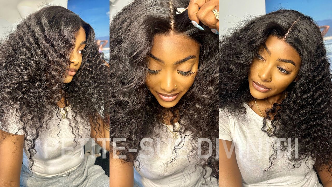7x5 Glueless Lace Closure Deep Wave Wig Install ft. Hermosa Hair | PETITE-SUE DIVINITII