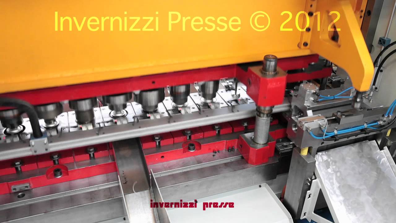 Invernizzi Presse aerosol tops domes production line -Blech tiefziehen