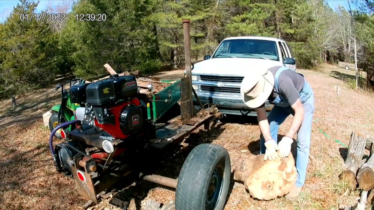 Re-engined, re-pumped former late father in law's home built log splitter.
