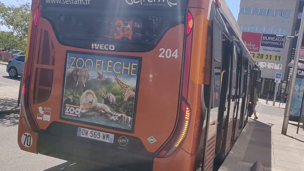 IVECO UrbanWay 12 CNG ZF #204 | Ligne 34 | R&eacute;seau SETRAM du Mans