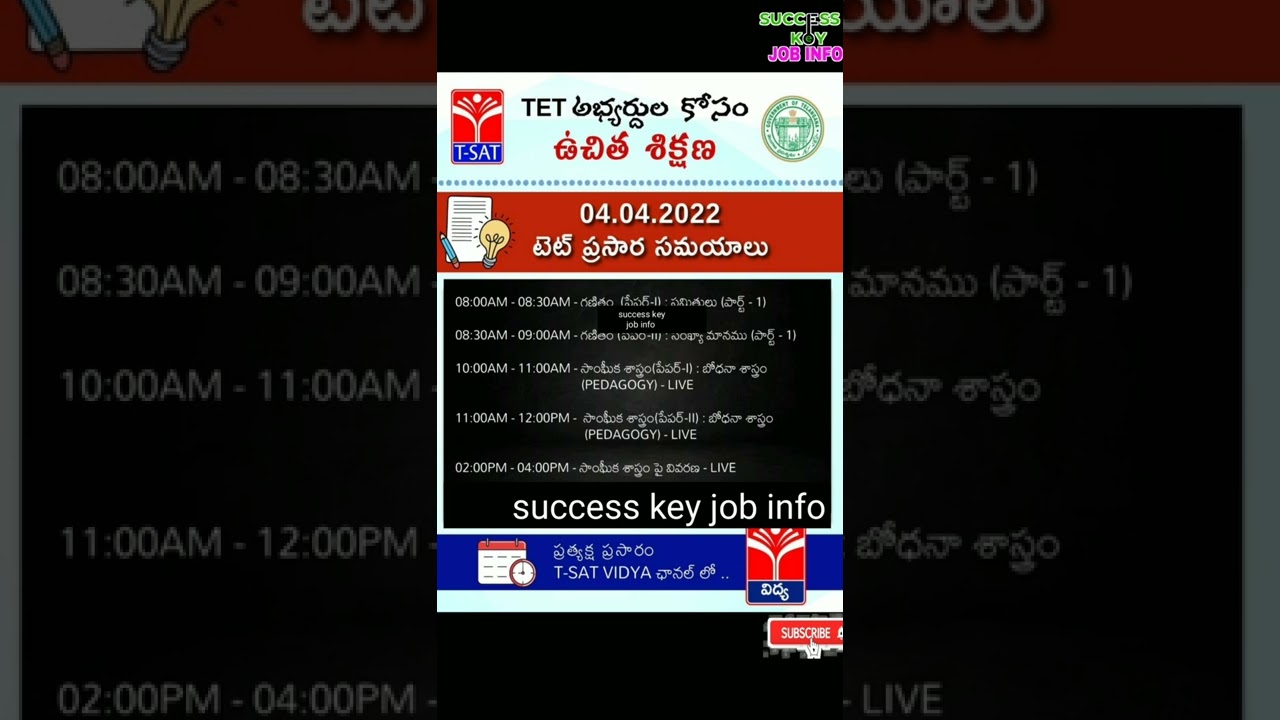 ts tet free coaching online | tsat online coaching for Tet | schedule @SUCCESSKEYJOBINFO