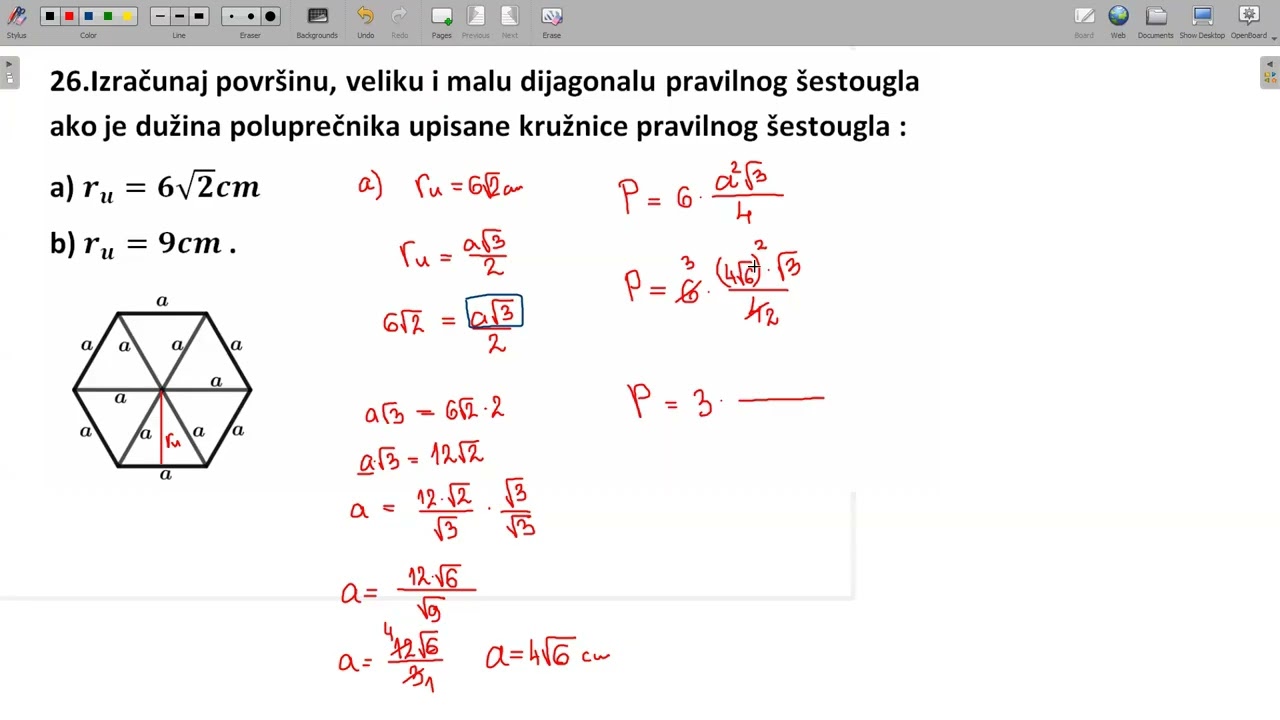 7.177.1.Pravilan šestougao. Zadatak 26 pod a)