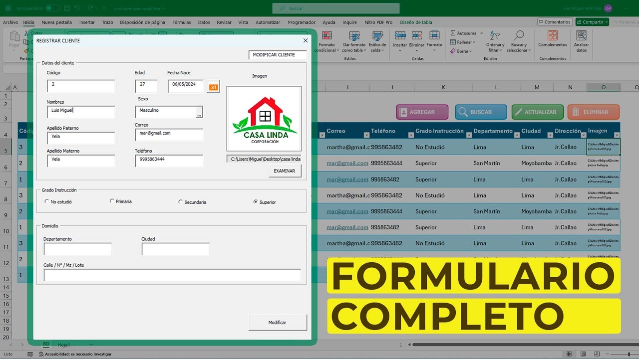 😱 FORMULARIO de INGRESO DE DATOS para Registrar, Modificar, Eliminar y Buscar Datos con VBA en Excel