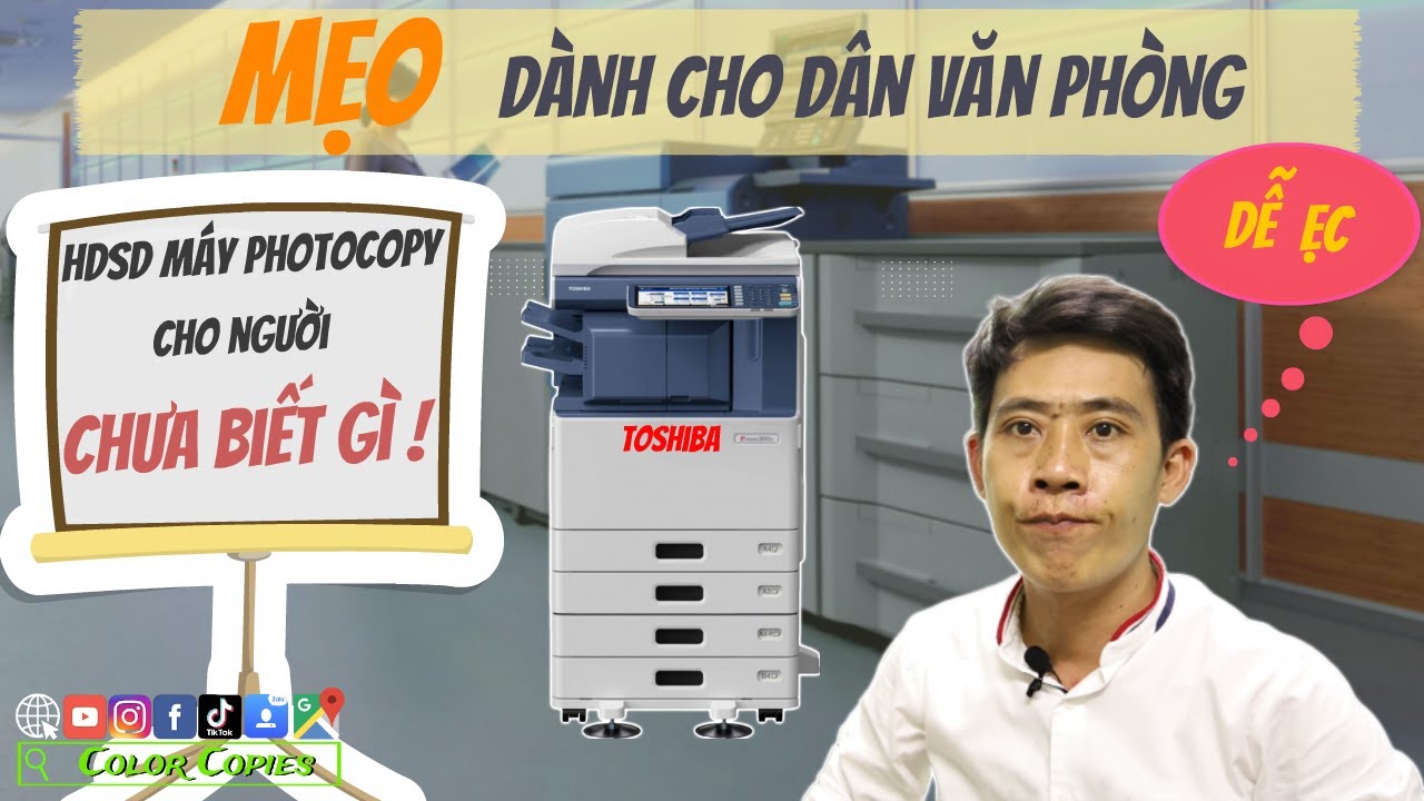 Cách sử dụng máy photo toshiba từ A đến Z | Mẹo cho dân VĂN PHÒNG | Color Copies