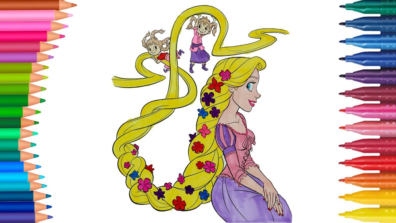 Rapunzel Enredado juego de pintar | Manos pequeñas Dibujos para Colorear