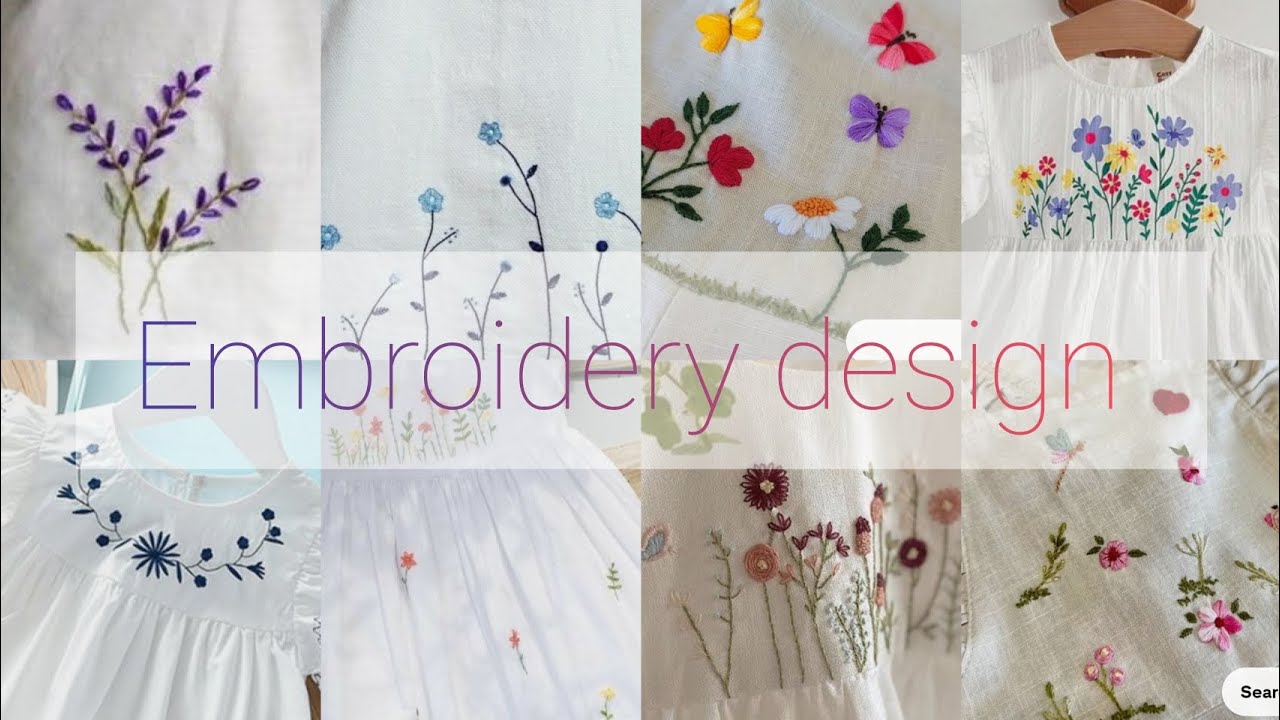 Easy embroidery 🌸design for kids frock/dress 👗#kidswear 🥰