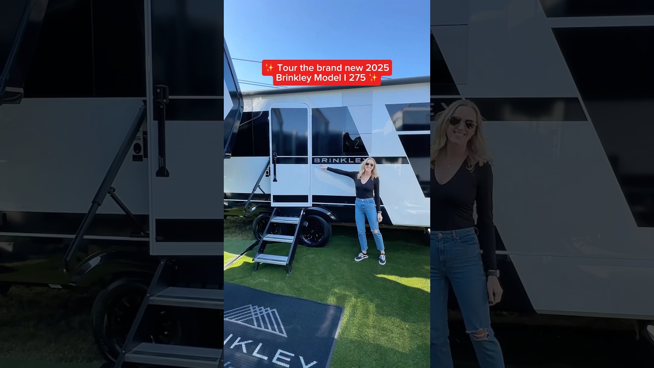 Best new light weight travel trailer with surprise feature 🤩 Tour the 2025 Brinkley Model I 275 #rv