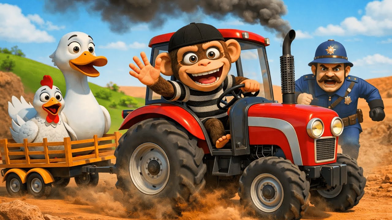 🚨 ESCAPE! 🐒 | A Monkey Steals a Tractor, a Duck & Eggs! An Old Man Breaks Down in Tears 😭
