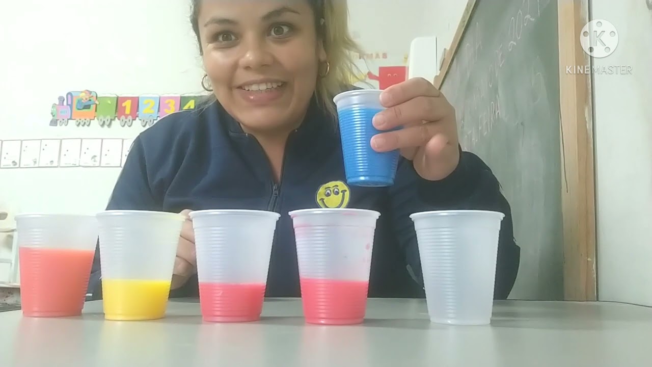 Cores primárias e secundárias para educação infantil. Experiência.