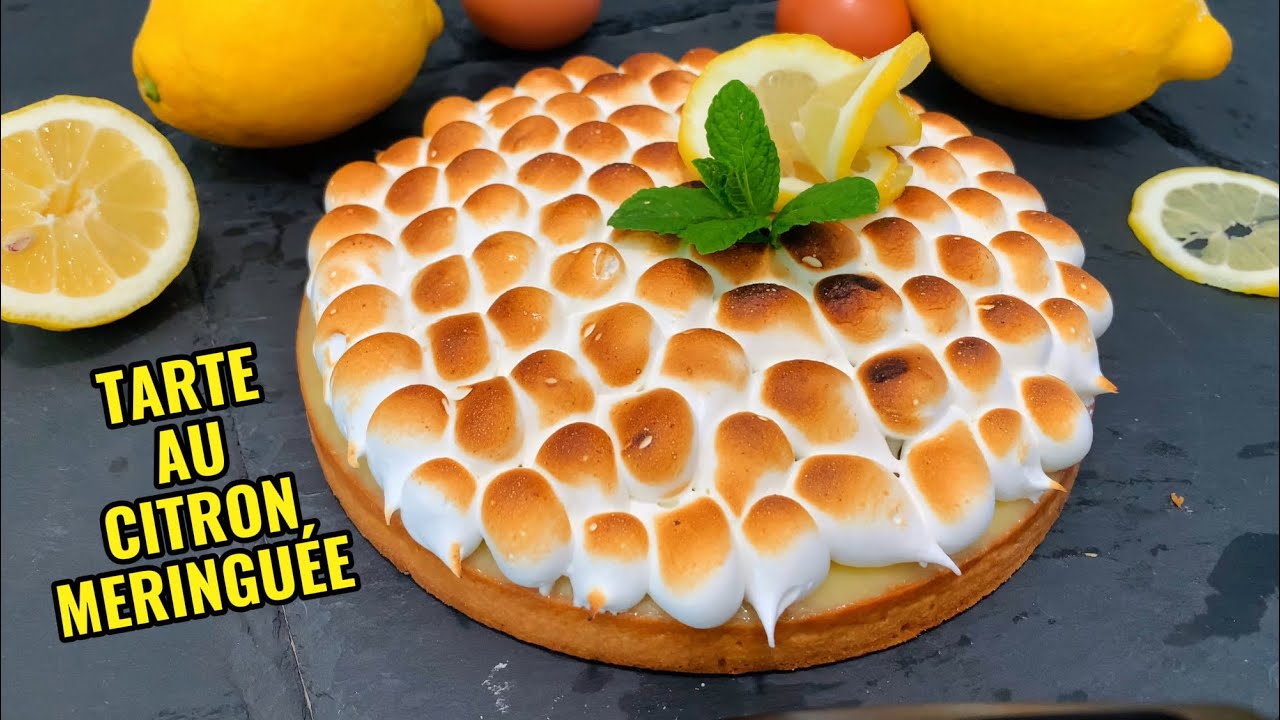 Tarte au Citron Meringuée |  Pâte Sablée Sucrée | Crème d'Amande | Crème Citron | Meringue Italienne