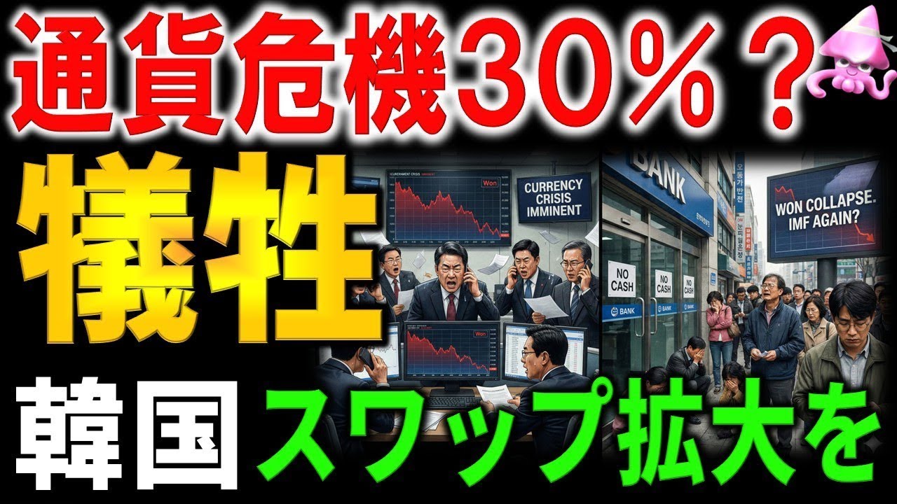 【通貨危機】ウォン安で韓国政府がドル回収へ&hellip;通貨スワップと年金動員の危険策　ドル調達失敗で何が起きるのか？金融システムの崩壊リスク