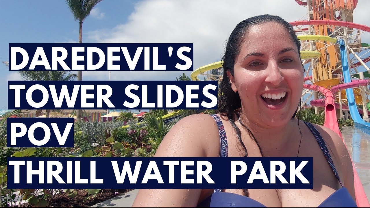 THRILL WATER PARK DAREDEVIL'S TOWER Water Slides POV Perfect Day Coco Cay