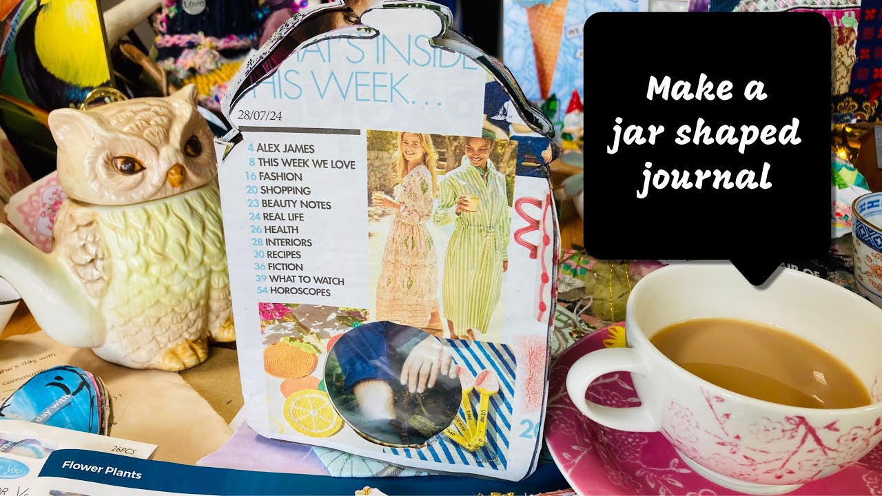 #howto magazine journal jar shaped #mixedmedia LIVE REPLAY positive qoutes