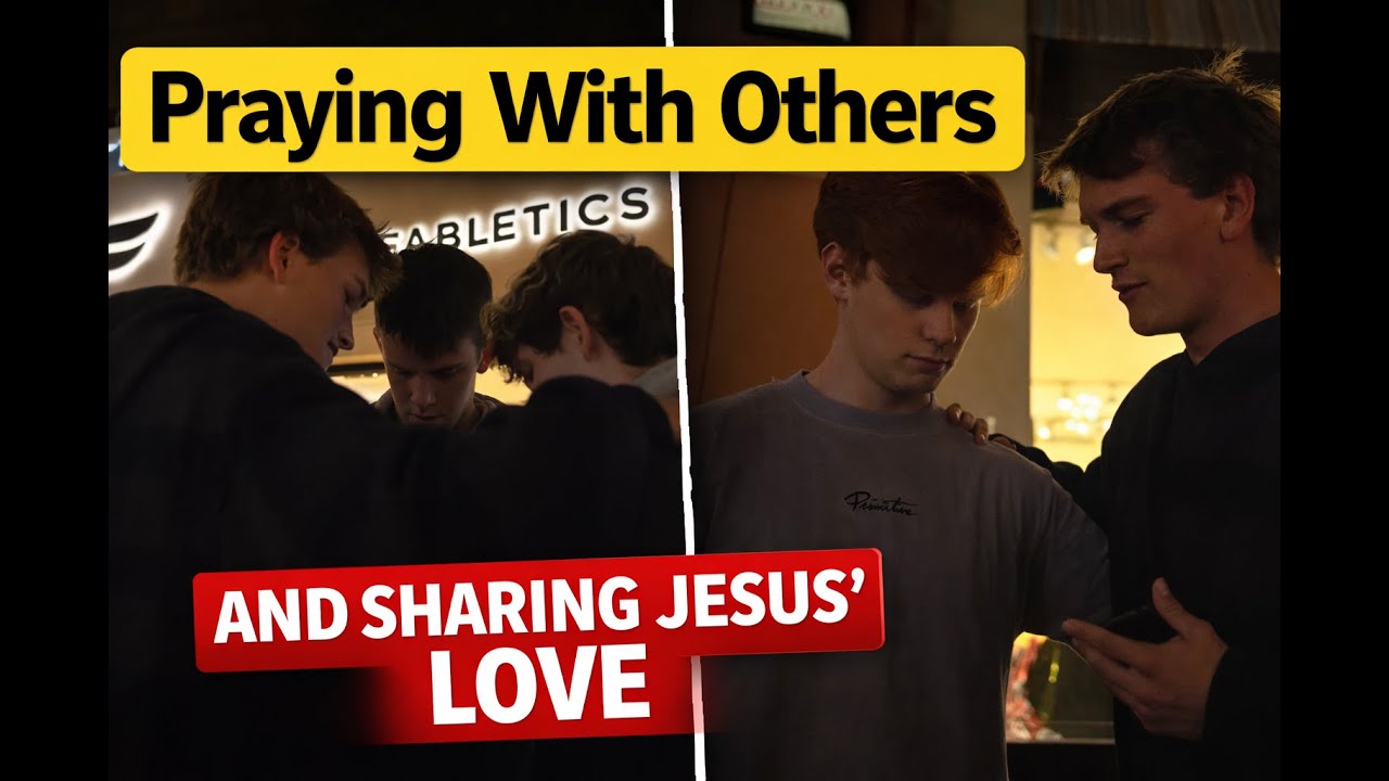 Praying with strangers and sharing Jesus Love