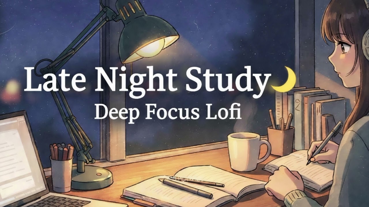 Late Night Study Vibes 🌙 | Deep Focus Lofi Beats for Concentration | 14:30 Min Night Study Mix