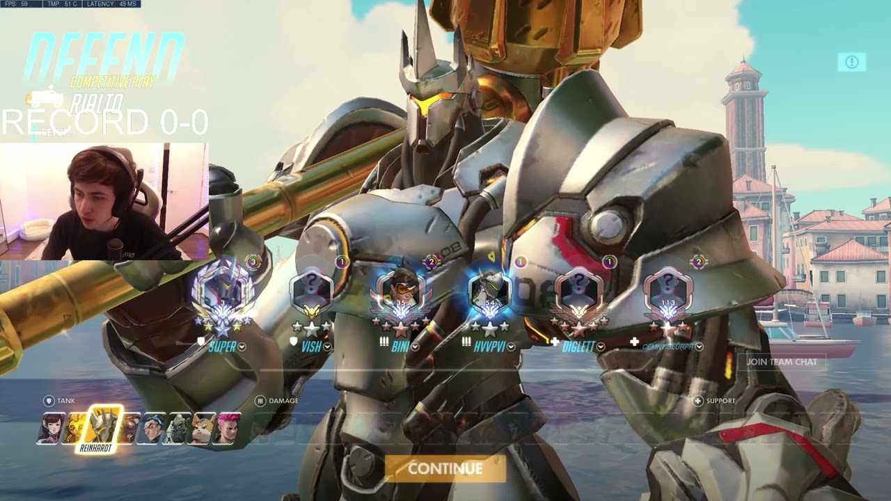 SUPER BEST REINHARDT IN NA - GAMEPLAY OVERWATCH SEASON 32 TOP 500