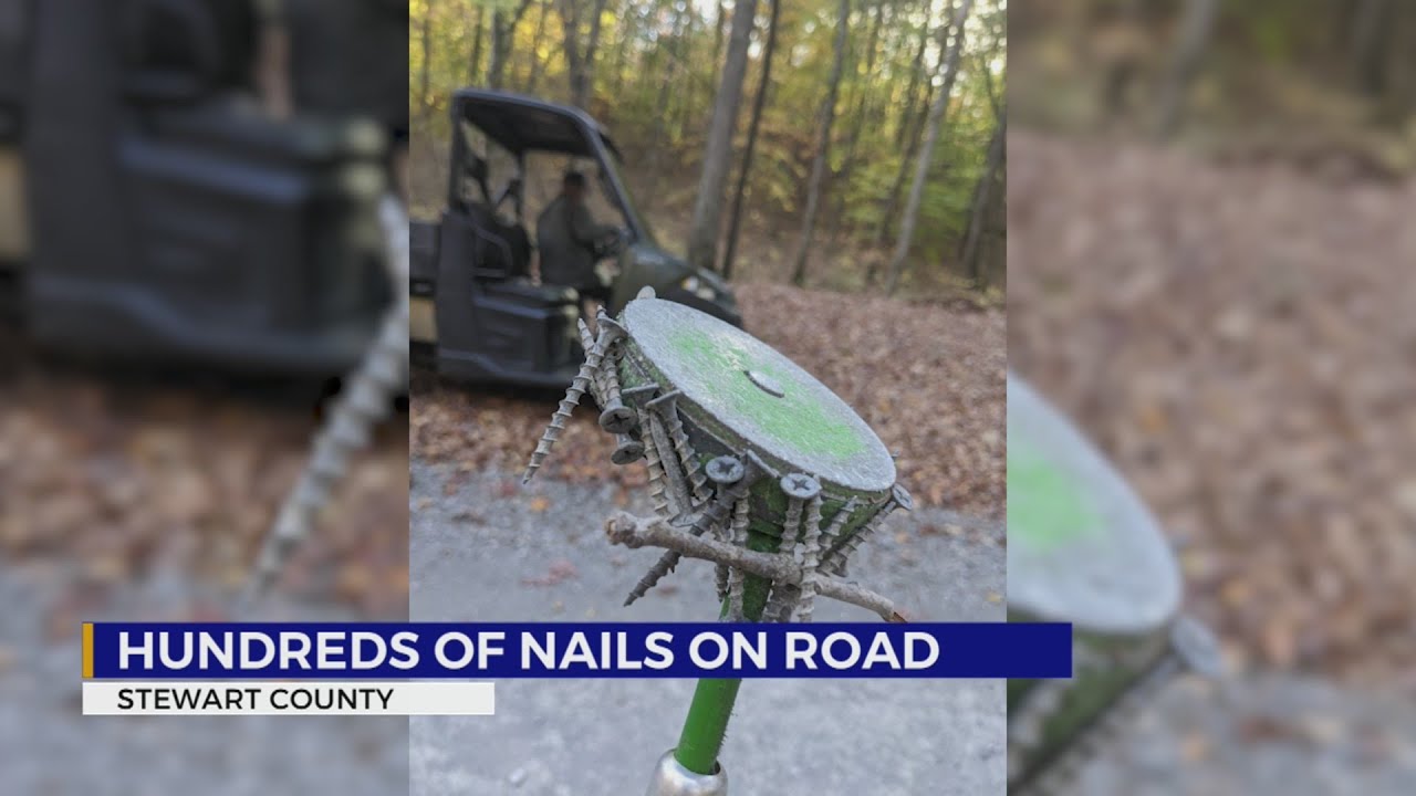 Hundreds of nails popping tires on Stewart County road