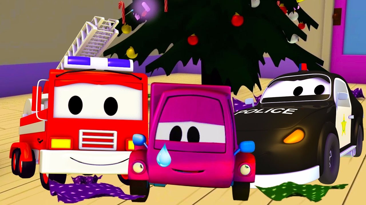 The Car Patrol: fire truck and police car and Suzy and the Stolen Presents in Car City | Christmas