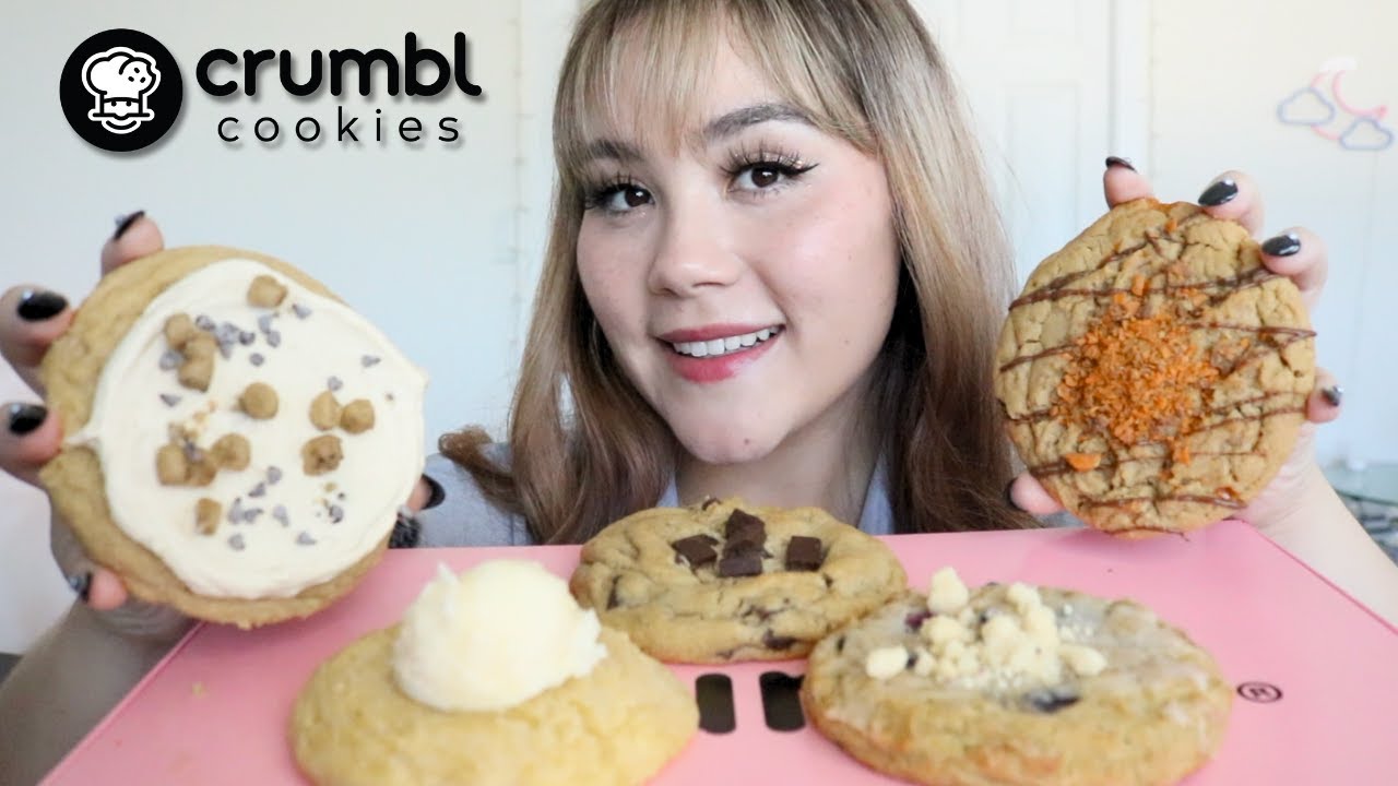 ASMR Crumbl Cookie Mukbang 🌽🍯🫐 Cornbread & Honey, Cookie dough, etc. (soft, whispered eating sounds)