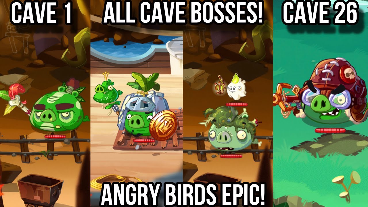 All cave boss fights! [angry birds epic]