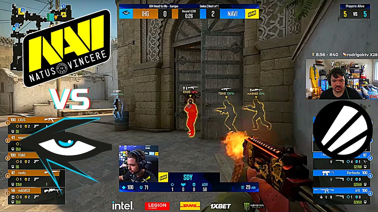 GAULES TRANSMITINDO NAVI VS ILLUMINAR - IEM ROAD TO RIO 2022 EUROPE RMR (DUST2 - MAPA 1 MD1)