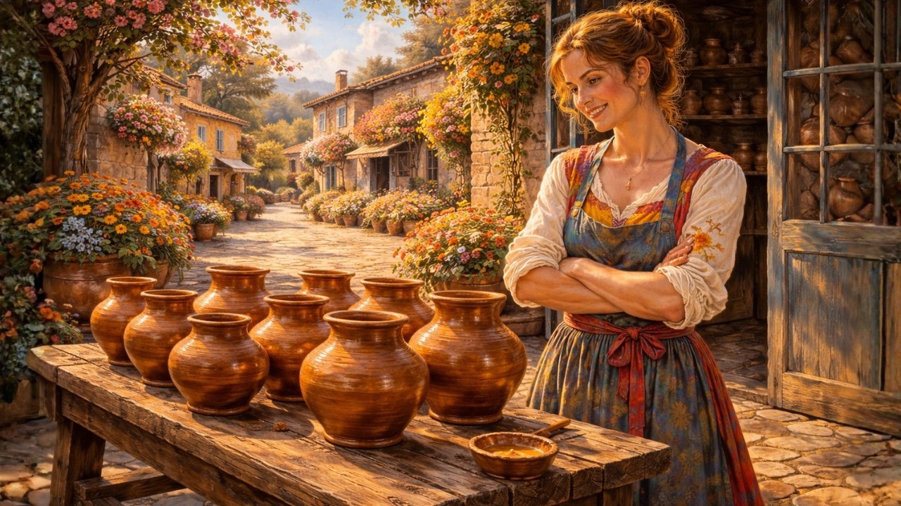 Zwischen Ton und Blumen | Visuelles Gedicht