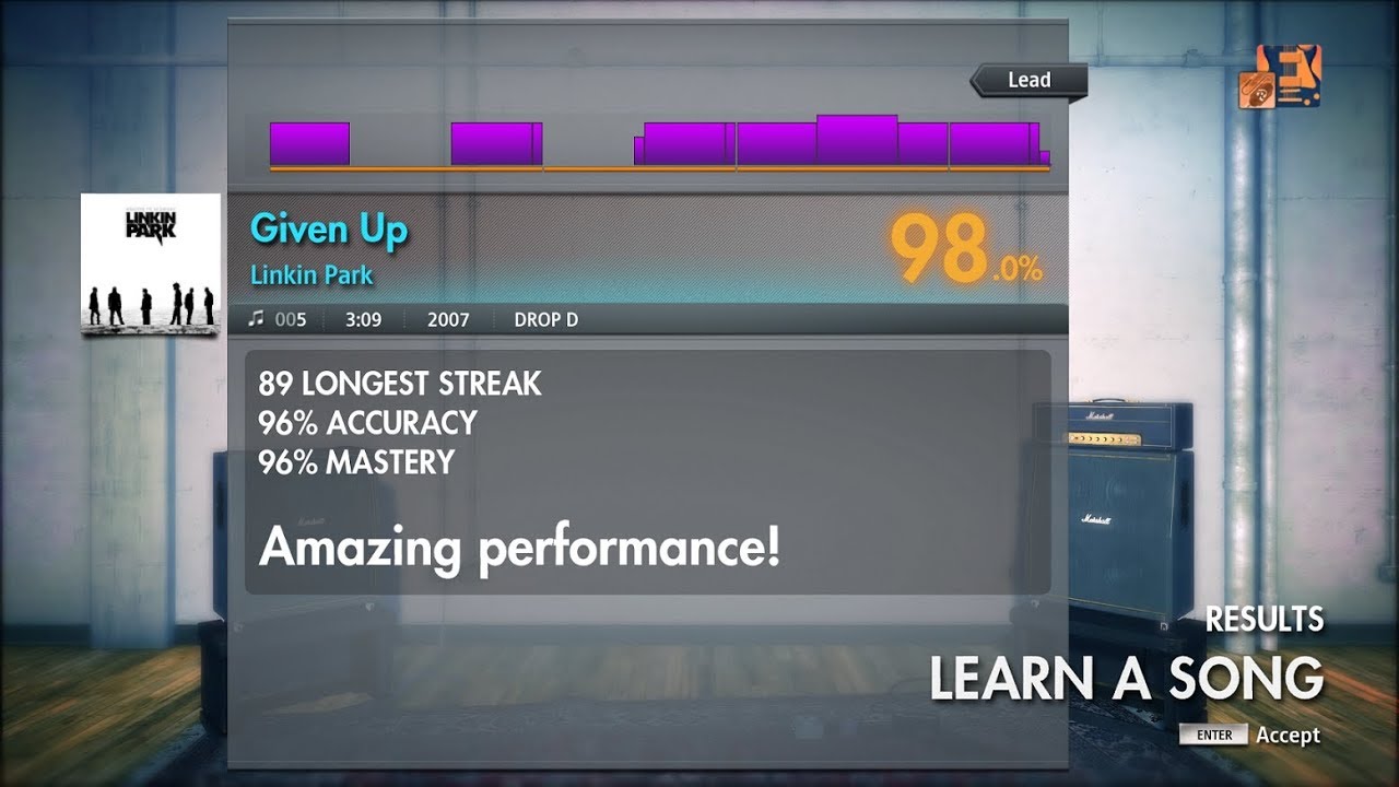 Rocksmith Remastered CDLC. Linkin Park - Given Up (Lead)