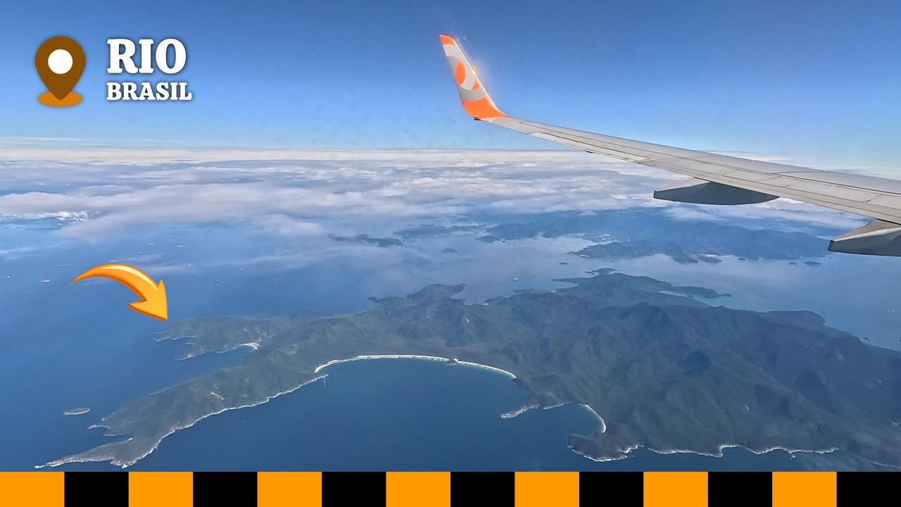 🌅 Aproximação da GOL no AEROPORTO SANTOS DUMONT com vista para o PÃO DE AÇÚCAR #GOL #SantosDumont