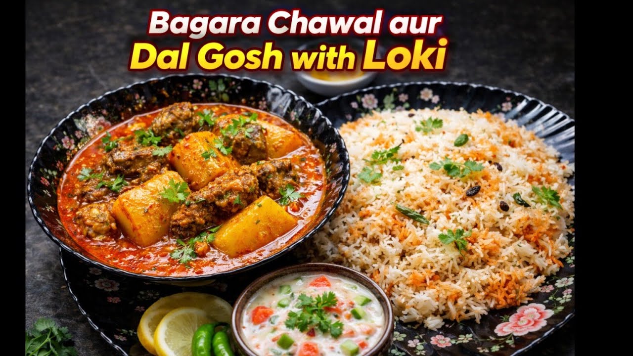 Bagara chawal ,daal gosht 😍