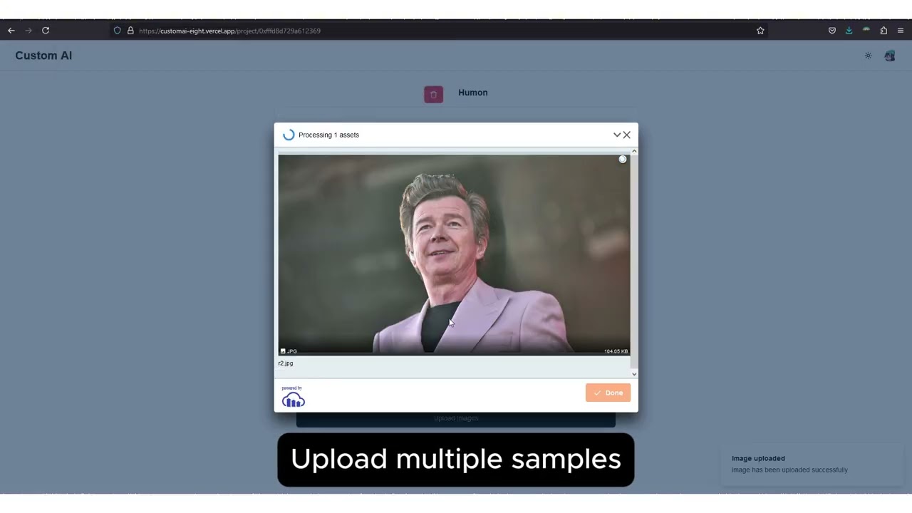 CustomAI - A platform to create API with own labeled images | Powered by Hypermode modus and Dgraph